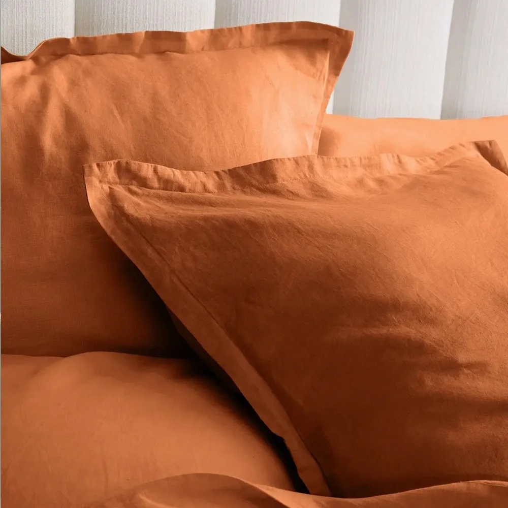 NWOT Quince European Linen Euro Sham in Terracotta